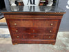 antique french marble flame mahogany commode chest of drawers