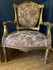 transitional antique french giltwood gesso louis xvi carved giltwood fauteuil chair circa 1780