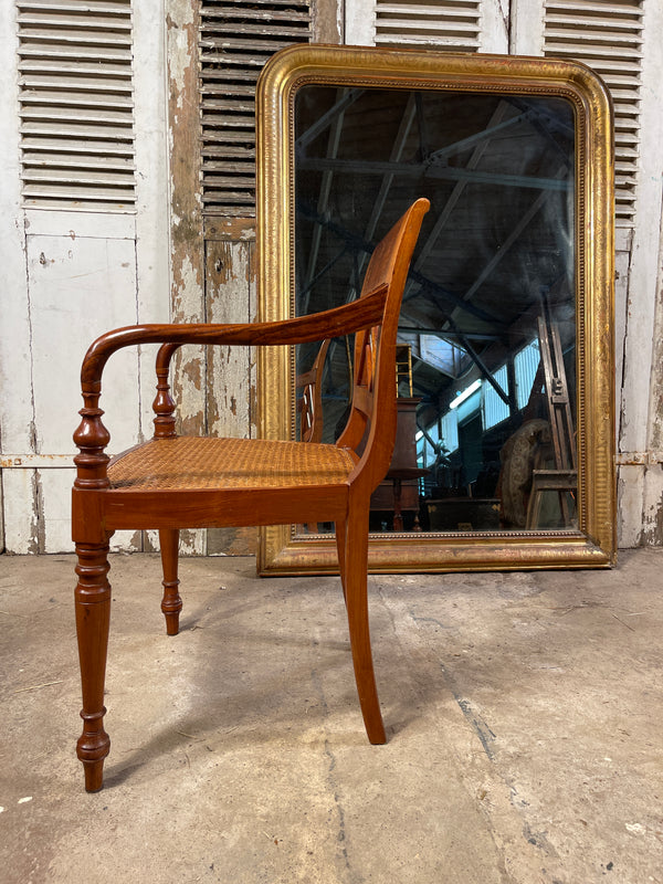 antique english regency cane library elbow chair circa 1840