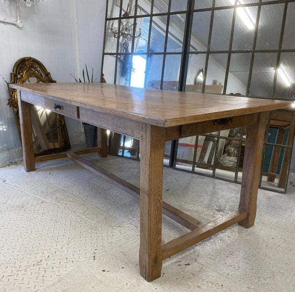 antique french provincial farmhouse limed oak refectory dining table