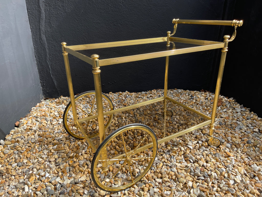 original french mid century hollywood regency drinks cocktails trolley cart