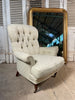 liberty of london country house mahogany armchair with howard & sons style ticking upholstery