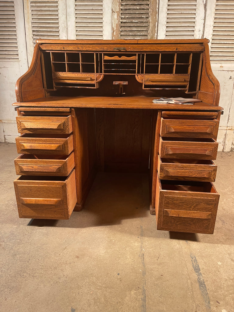 Rare Antique American Cutler & Sons Roll Top Oak Desk Circa 1880– Search &  Rescued