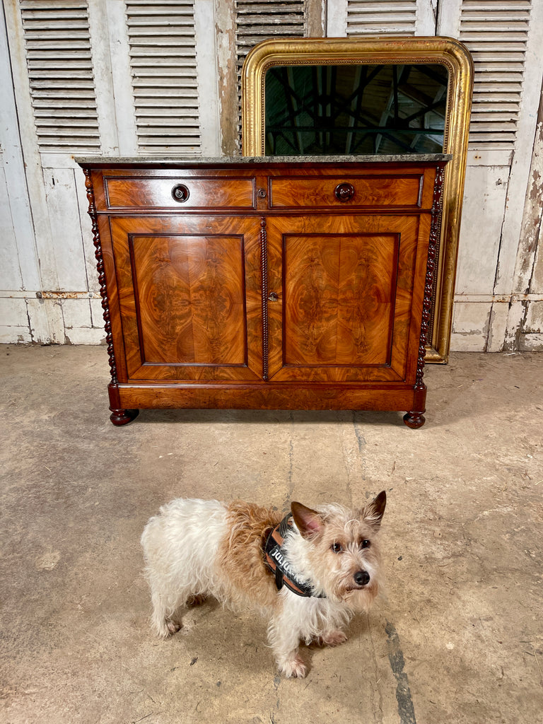 beautiful superior quality antique flame mahogany french empire marble console sideboard cabinet circa 1870