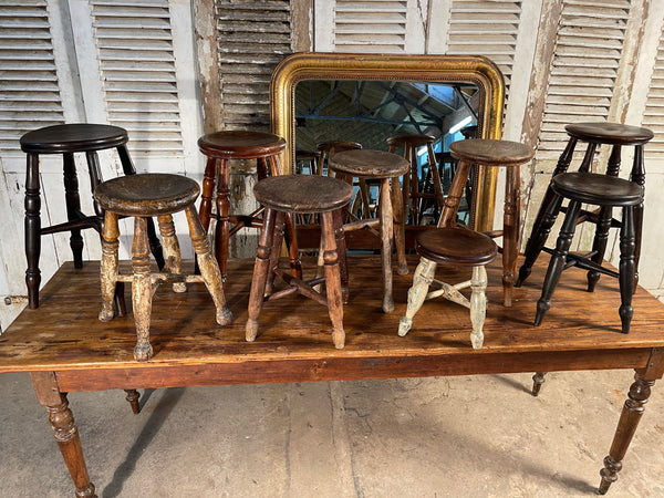 antique elm tavern stool seat