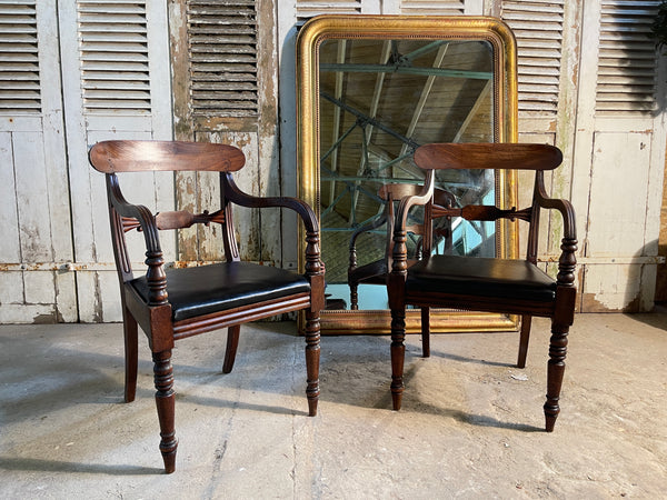 antique regency mahogany elbow chairs