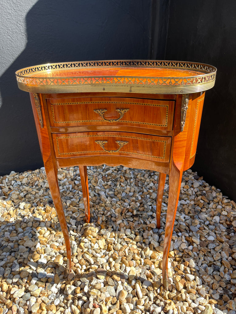 antique french bedroom bedside marquetry tables