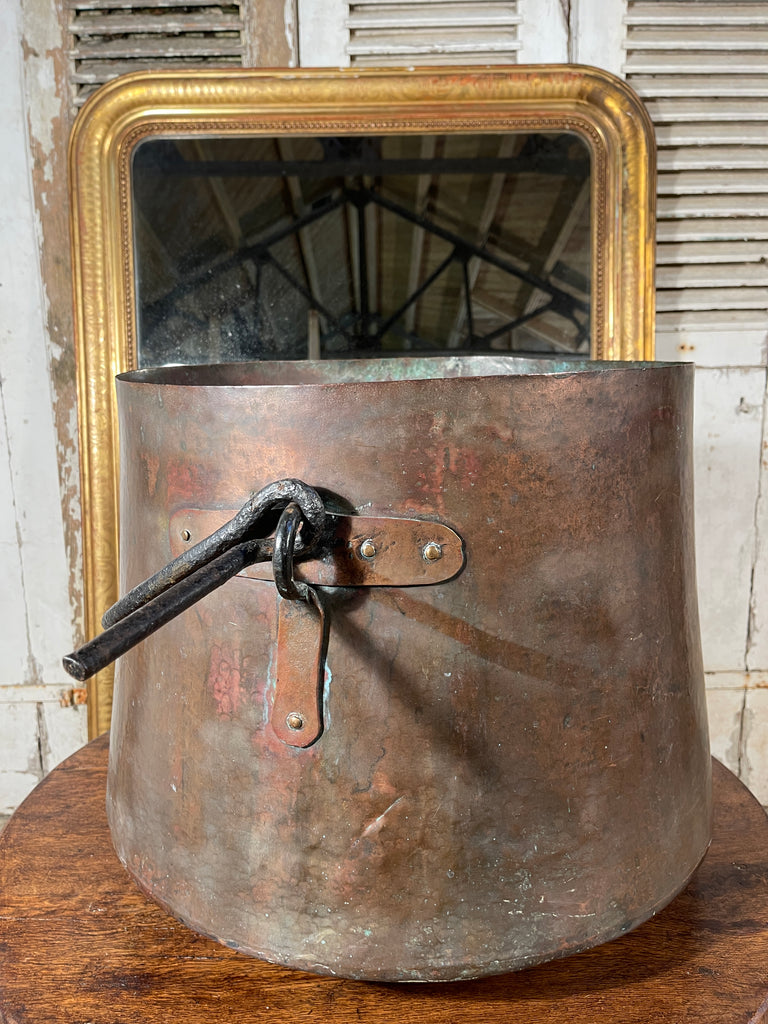 a beautiful large antique copper georgian elephants foot cauldron fire basket log basket circa 1730