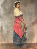 rare antique oil painting of spanish female musician by sought after artist franz meerts 1883 - 1896 commissioned by the belgian government circa 1885