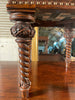 antique irish carved oak leather sofa foot stool