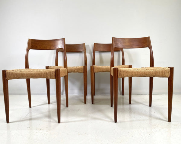 rare set original niels møller midcentury danish design model 77 chairs circa 1959