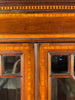 exceptional quality antique mahogany sheraton revival desk/bureau bookcase with satin inlay & astral glazed bookcase