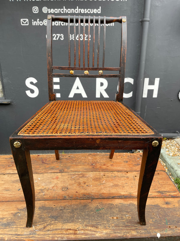 early antique regency cane mahogany chair