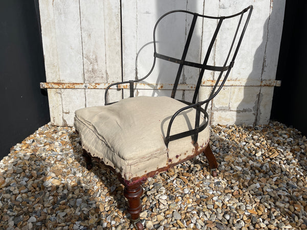 rare antique victorian iron back chair by cornelius v smith.