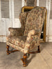 a beautiful antique william & mary wingback country house library/fireside arm chair