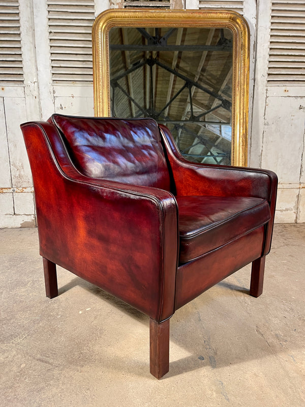 exceptional midcentury børge mogensen danish design leather armchair