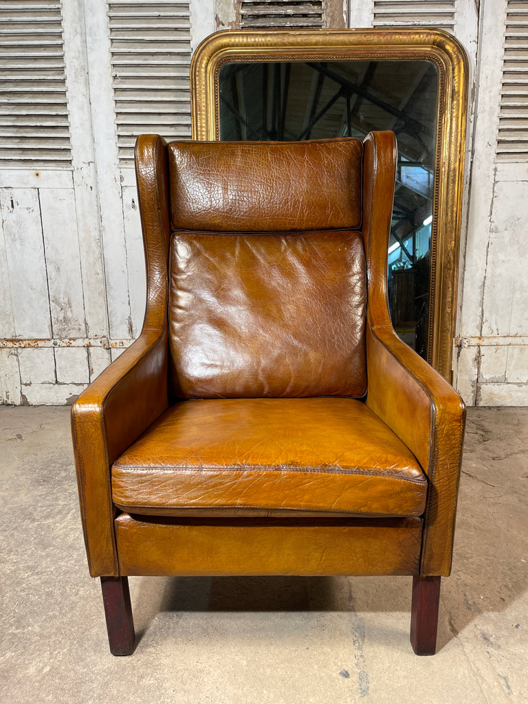 exceptional mid century danish design leather lounge chair circa 1960