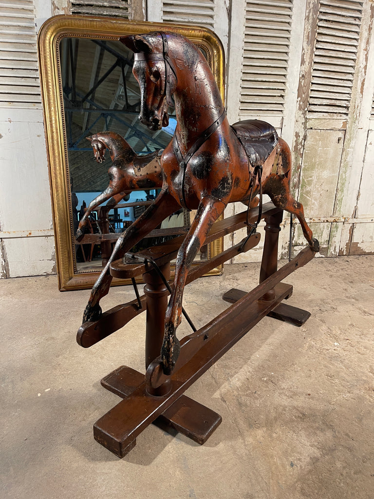 rare early antique g & j lines 1880's rocking horse