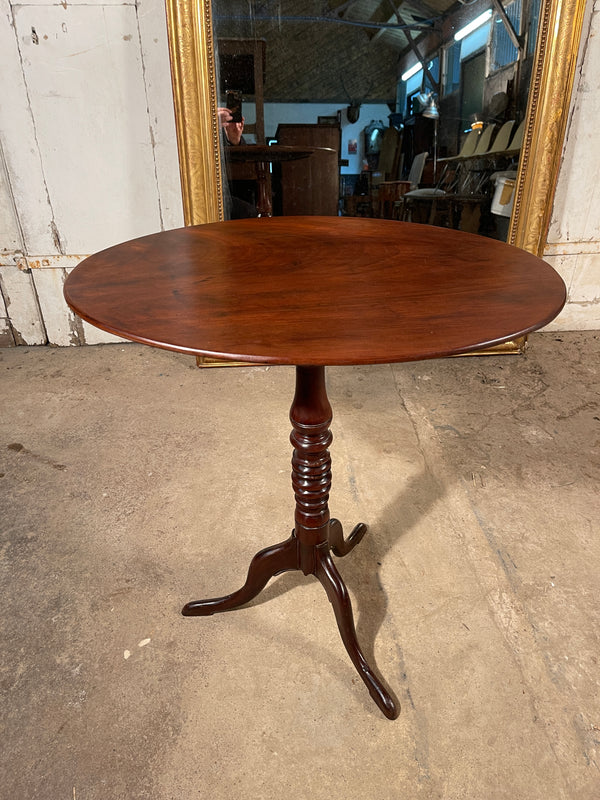 antique georgian regency flame mahogany tilt top wine table