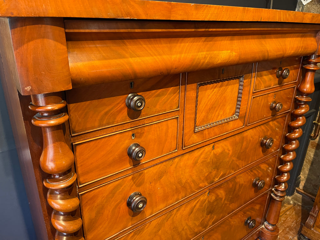 stunning antique scottish flame mahogany chest