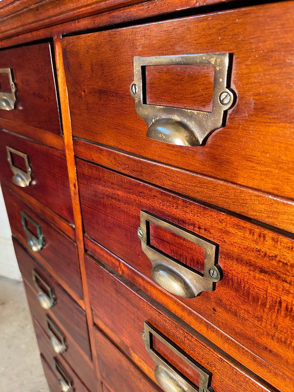 antique mahogany belgium bankers  drawers circa 1900