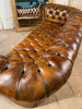 exceptional antique english victorian horse hair & sprung coil leather chesterfield sofa circa 1900