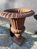 a great looking architectural cast iron garden urn with good aged patina.