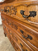 antique french carved oak serpentine topped commode chest drawers