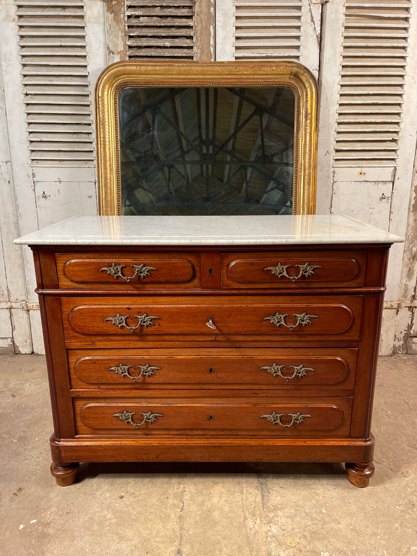 antique french empire marble commode oak chest drawers circa 1880