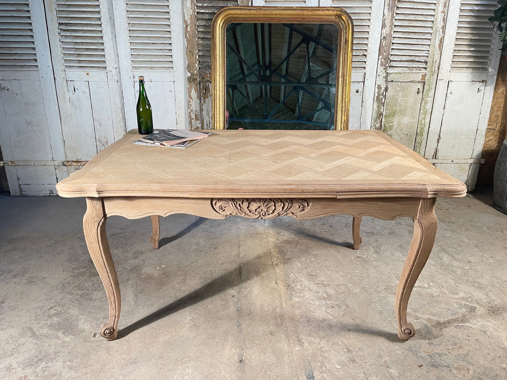 antique french oak extending kitchen dining table