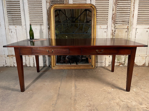 antique georgian mahogany double drawer dining table