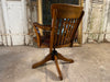 antique oak captains leather desk chair