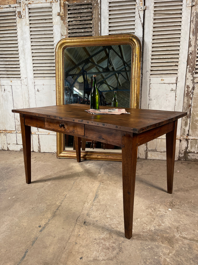 Exceptional Antique French Provincial Farmhouse Oak Dining Table
