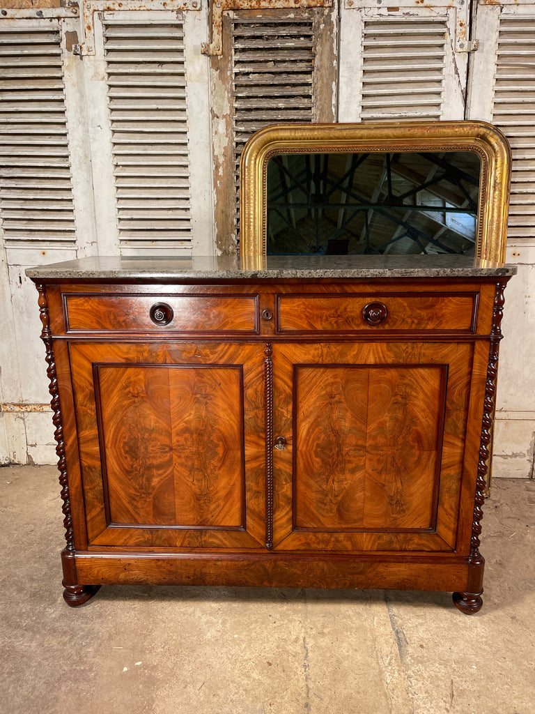 beautiful superior quality antique flame mahogany french empire marble console sideboard cabinet circa 1870