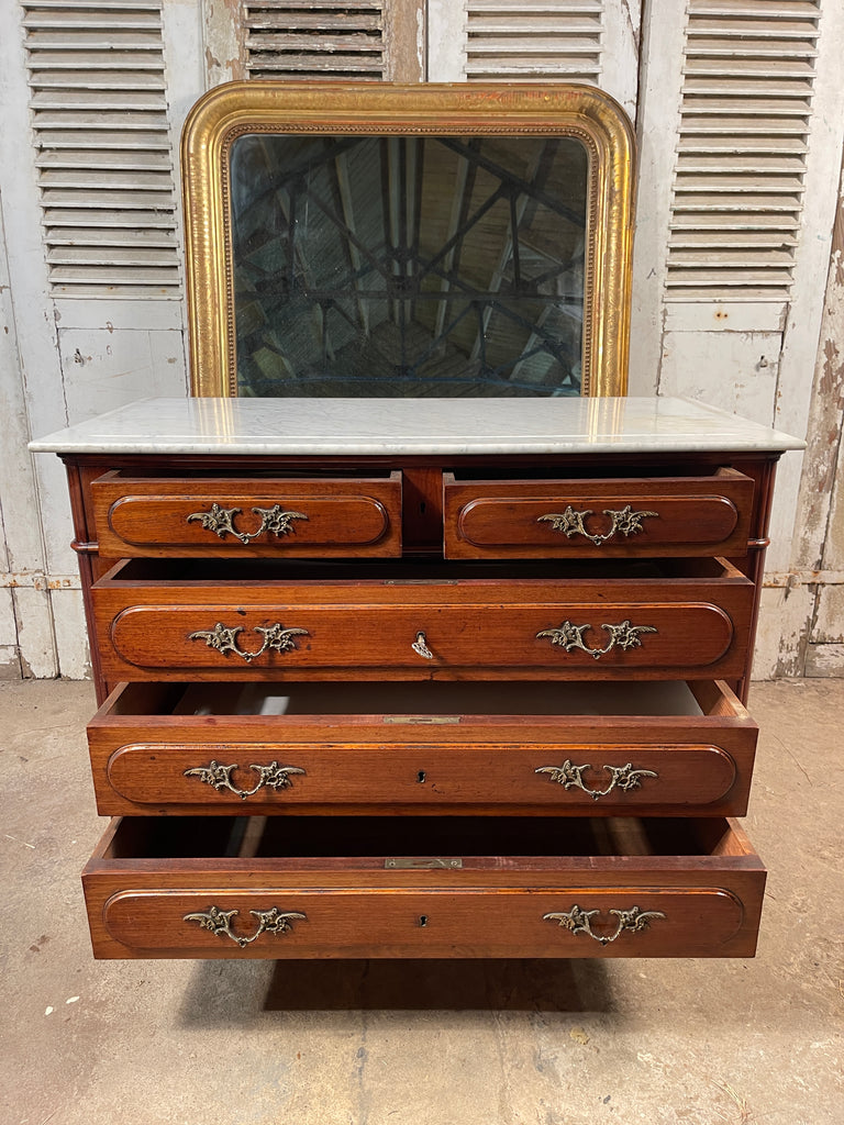 antique french empire marble commode oak chest drawers circa 1880