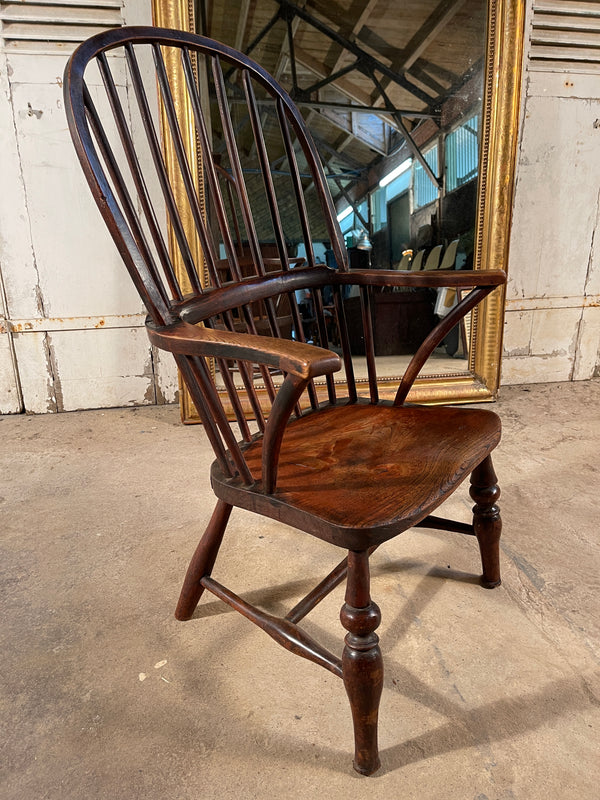 antique early georgian elm stick back provincial  windsor fireside chair circa 1760 by issac alsop