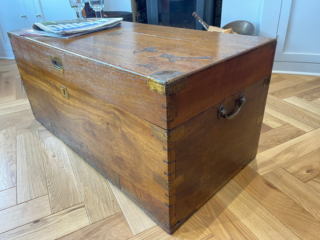 antique georgian camphor chest trunk coffee table