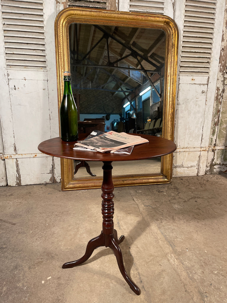 antique georgian regency flame mahogany tilt top wine table