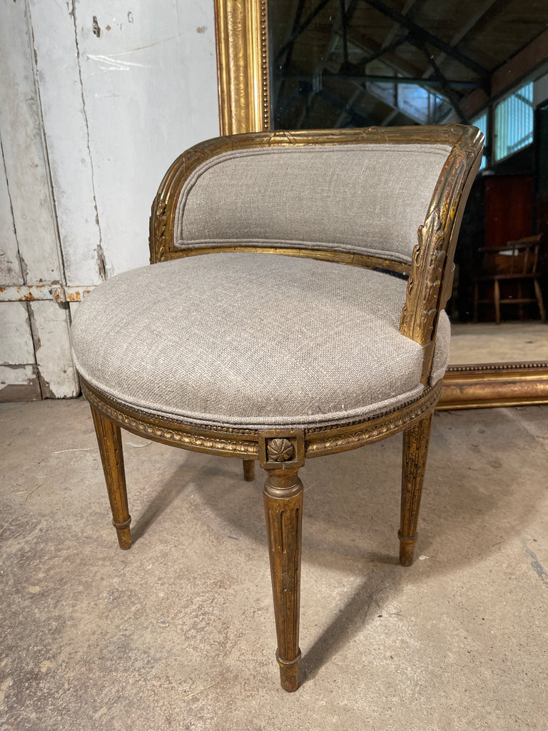 antique french gilt boudoir barrel back chair circa 1830