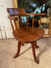 antique english elm captains desk chair circa 1900