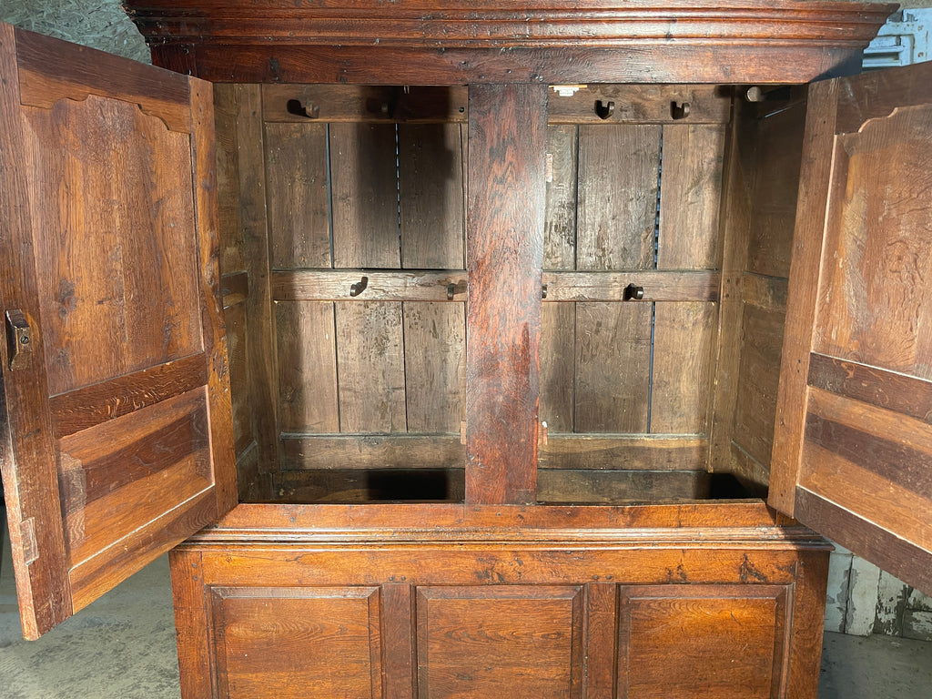 early antique oak bacon cupboard circa 1720