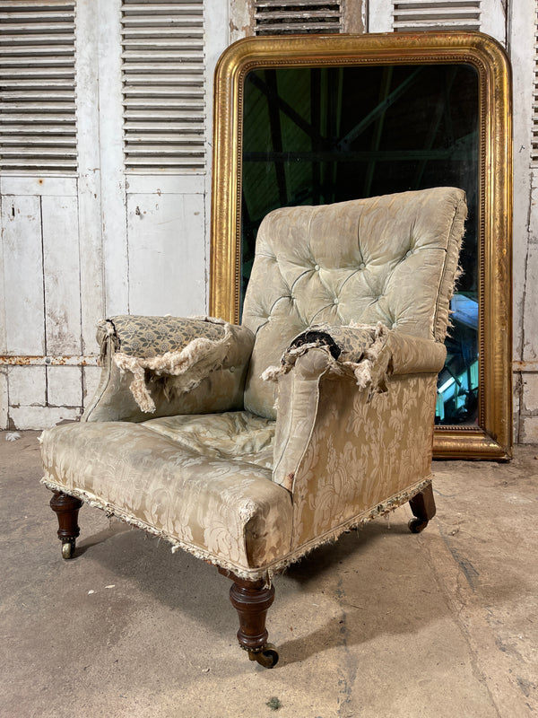 rare antique english holland & sons country house walnut armchair circa 1843 suppliers to buckingham palace & windsor castle