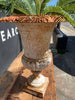 victorian cast iron garden planter urn on plinth