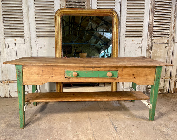 antique irish provincial three plank refectory farmhouse kitchen serving table/console circa 1850