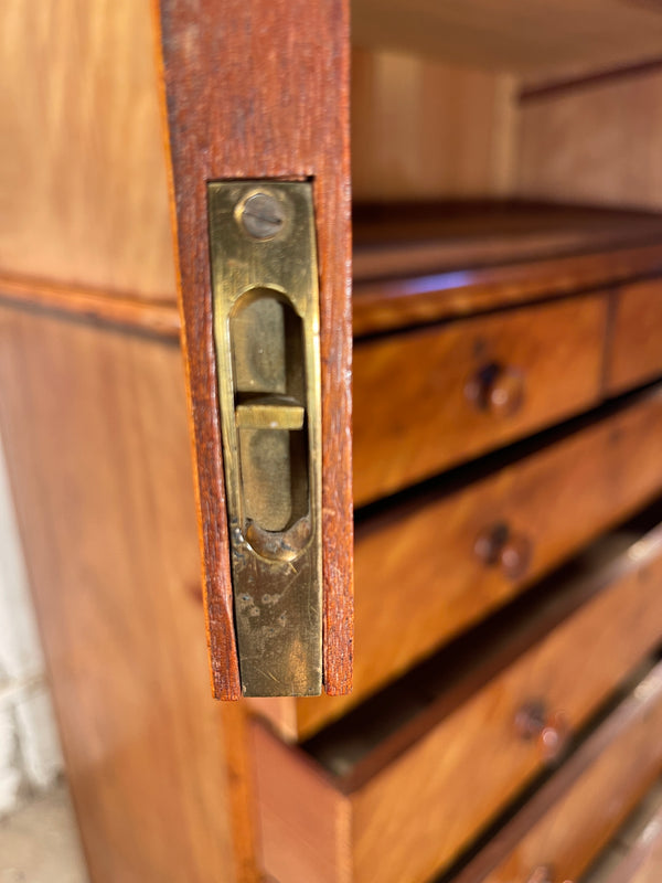 early rare antique satin birchwood heals & son victorian linen press/chest of drawers circa 1860 exceptional quality