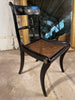 early antique regency ebonised cane mahogany chair