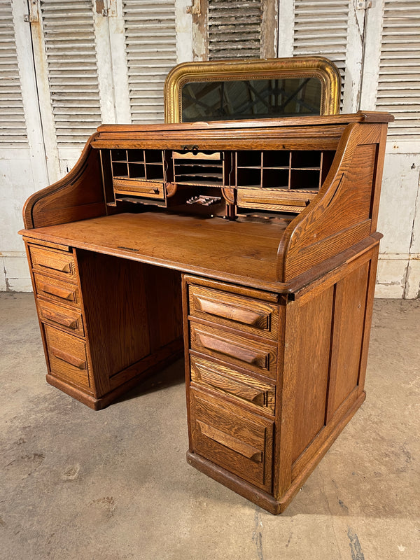 rare antique american cutler & sons roll top oak desk circa 1880