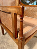 antique english regency mahogany cane library elbow chair circa 1820