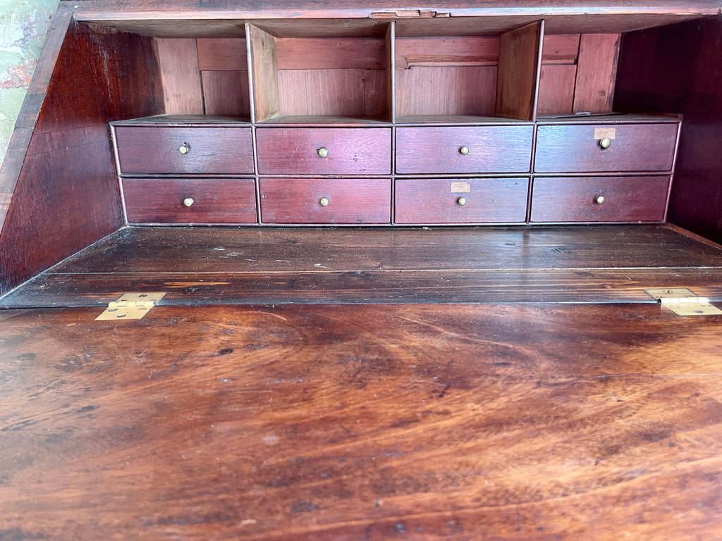 antique georgian cuban mahogany  bureau desk bookcase